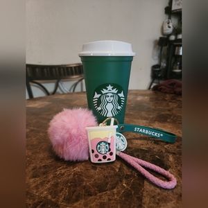 Starbucks Reusable Color Changing Cup with Starbucks Keychain